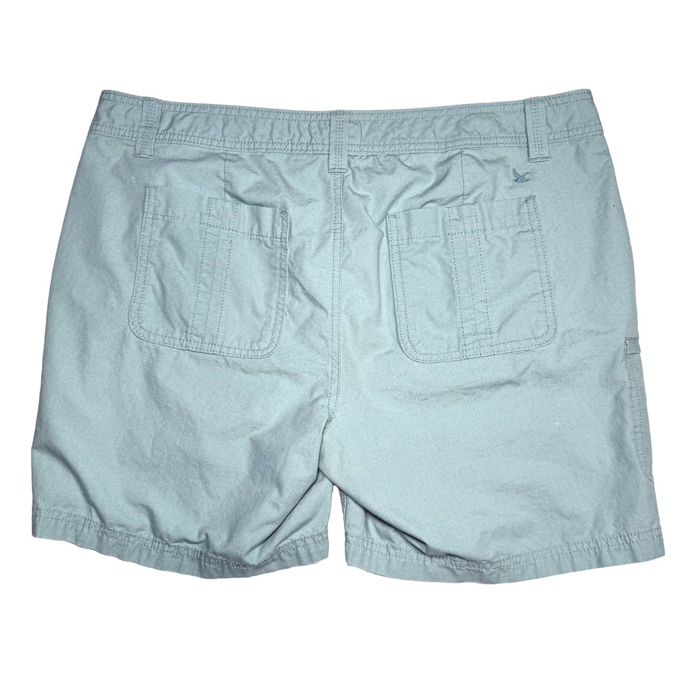 Eddie Bauer Womens Cargo Hiking Shorts 16 Blue Ripstop 100% Cotton Utility Trail - Picture 9 of 11
